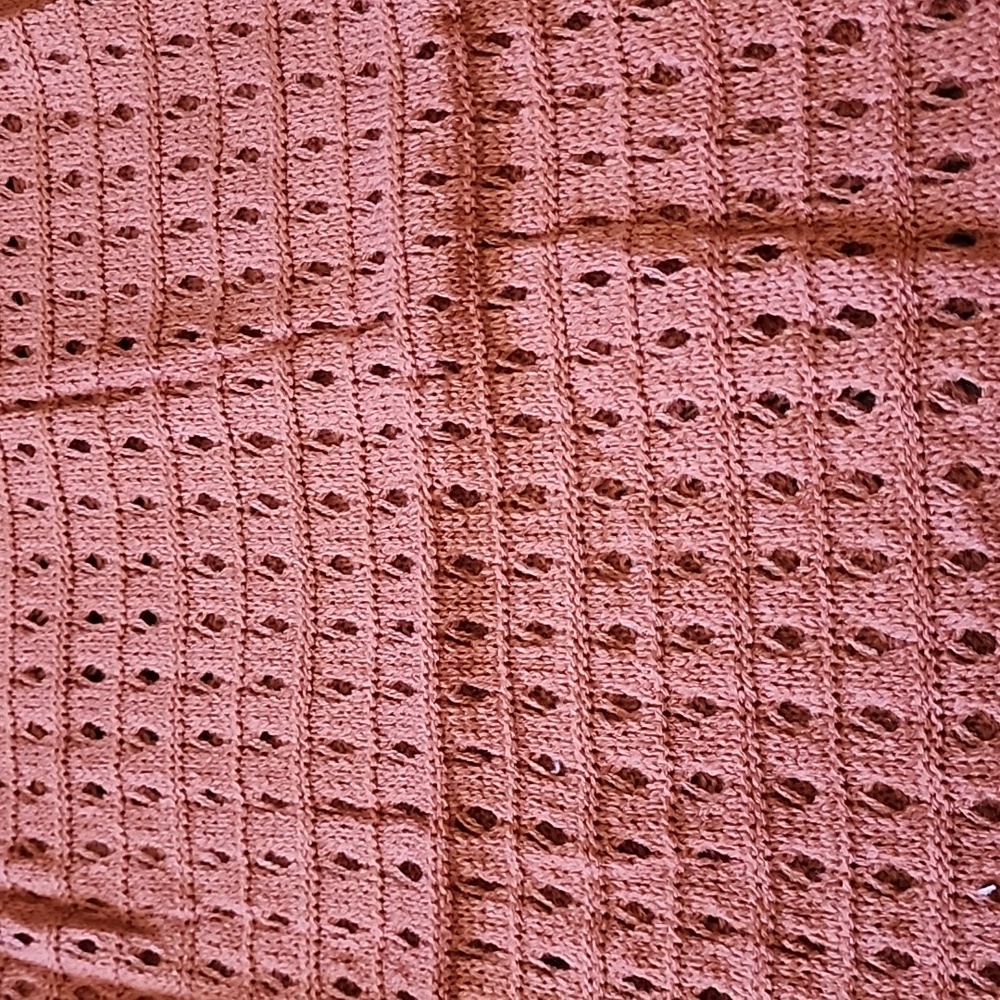 Crochet Center Ring Halter Coverup Dress, Sepia. Large - Picture 4 of 13